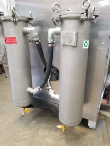 Filter tanks on the Aqueous DPF Cleaning machine